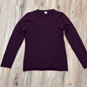 J.CREW Women's Purple Cashmere Crewneck Sweater XS Long Sleeve Pullover